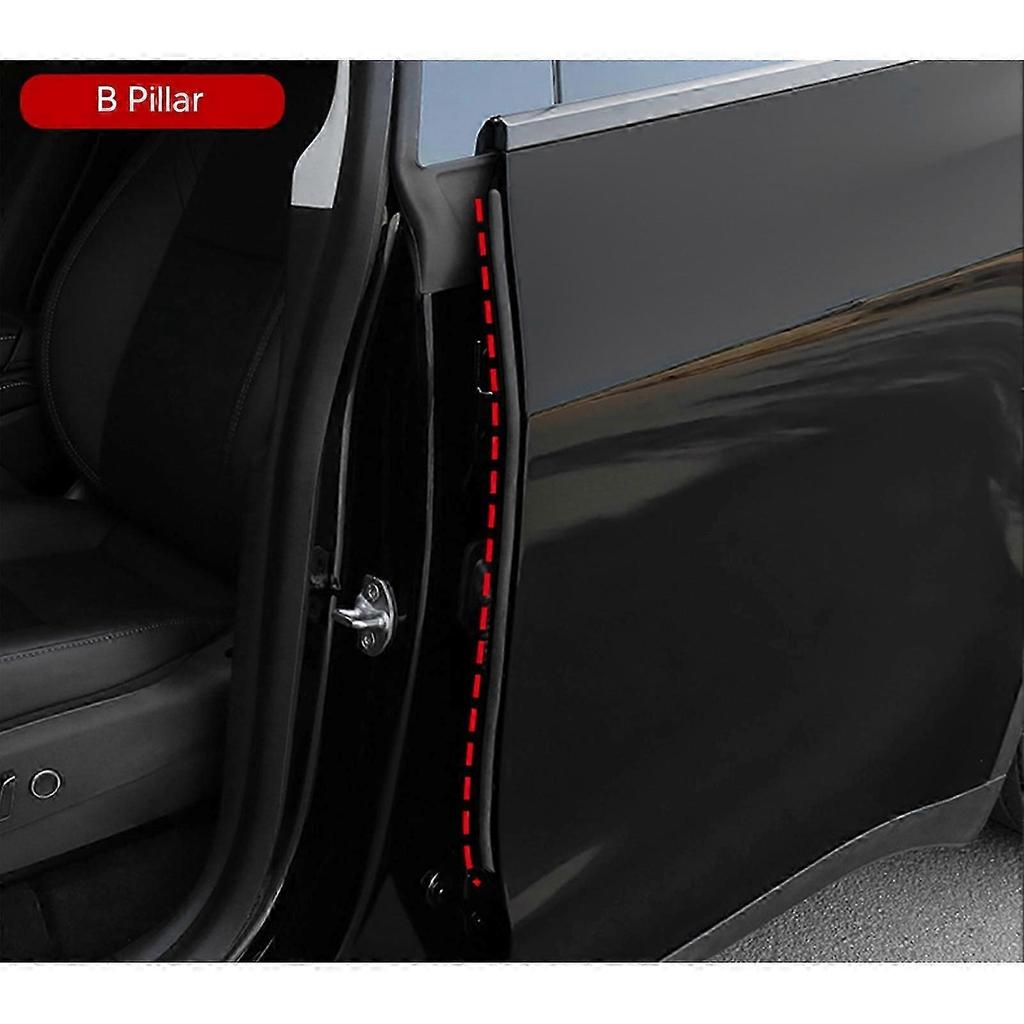 Car Door Seal Kit Wind Noise Reduction Flexible A B Pillar Seal Strip Replacement for Telsa Model 3 Y 6 Piece Set