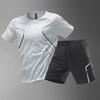 Men's T-shirt Sports Running T-shirt Shorts Quick-drying Breathable Short-sleeved Round Neck Activity T-shirt Outdoor Exercise Men's Sports Suit