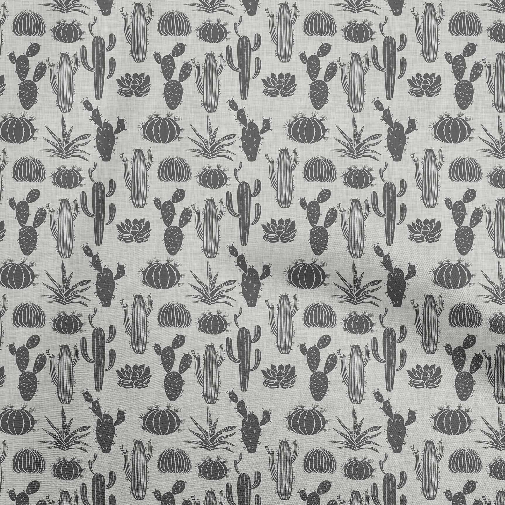 

OneOone Cotton Flex Brown Fabric Cactus Швейна тканина у дворі з принтом для шиття одягу своїми руками 40 дюймів 42 Inch Wide - Viscose Chiffon сірий колір