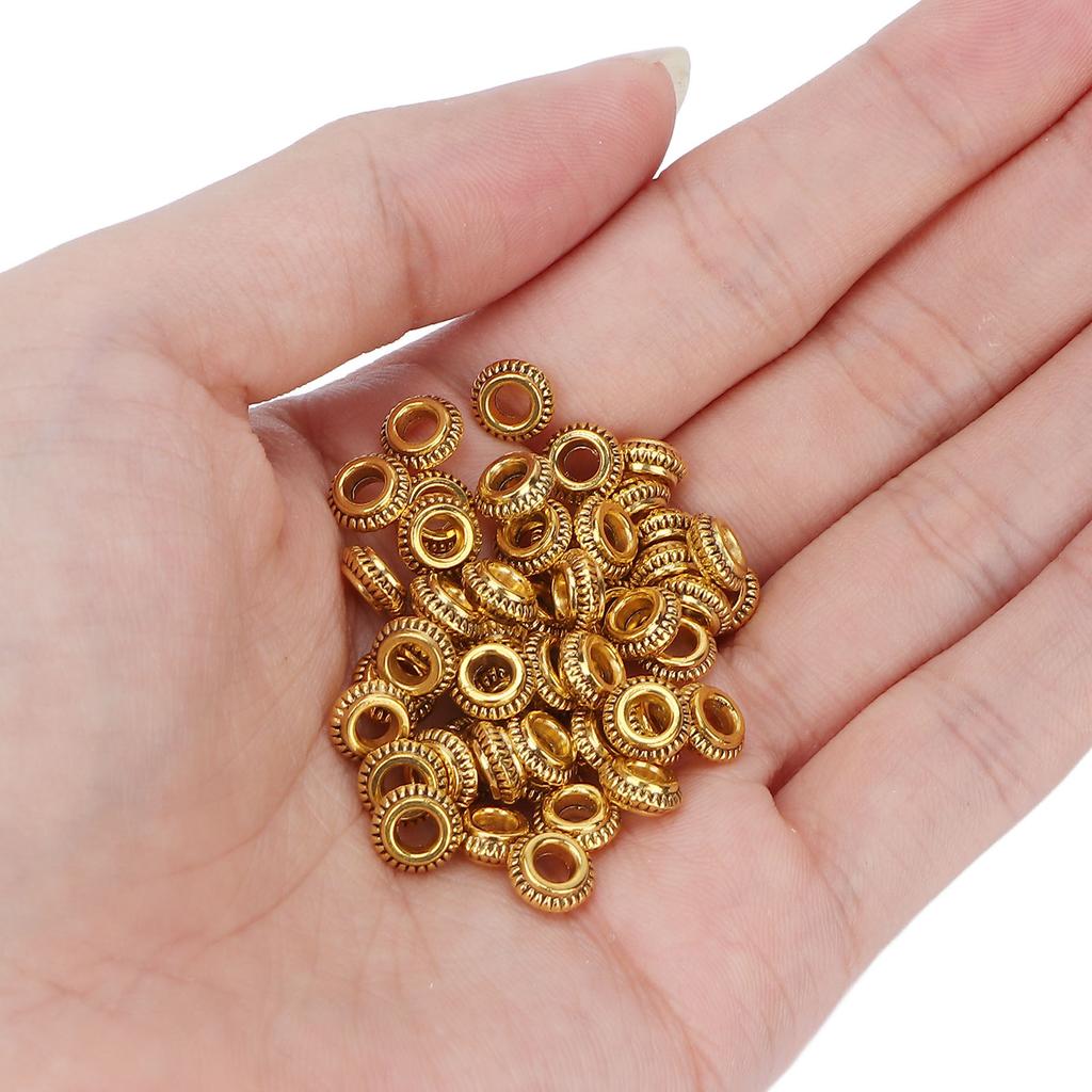 50pcs Hair Dreadlocks Beads Zinc Alloy Hair Beard Decoration Rings DIY Jewelry AccessoriesGold