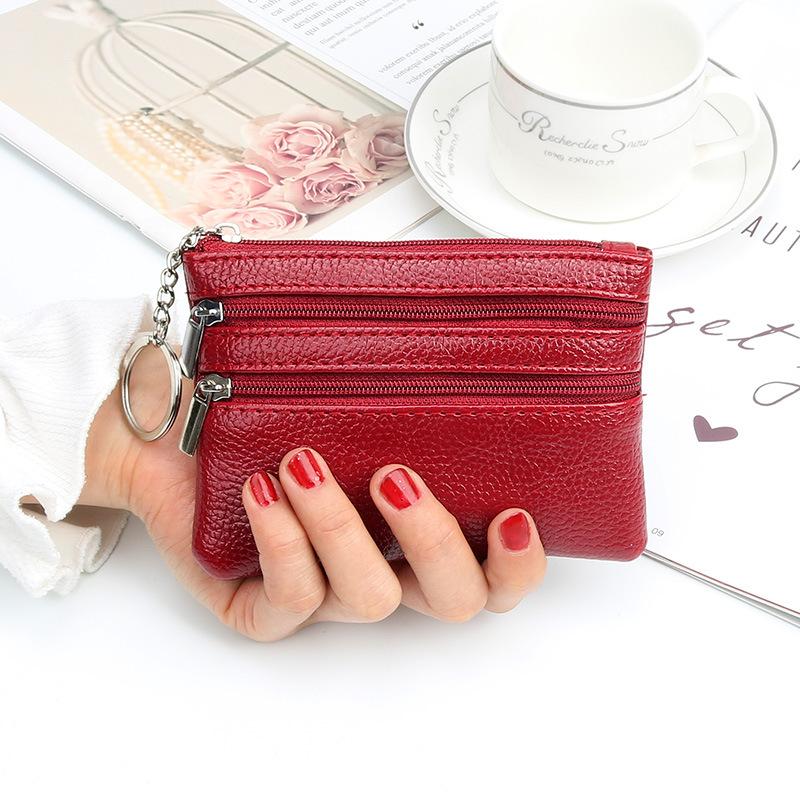 Borsetta Portafoglio Compatta Da Donna In Rosa 12x9x1 Cm – Con Portacarte E Portamonete, Chiusura A Cerniera, In Pelle PU