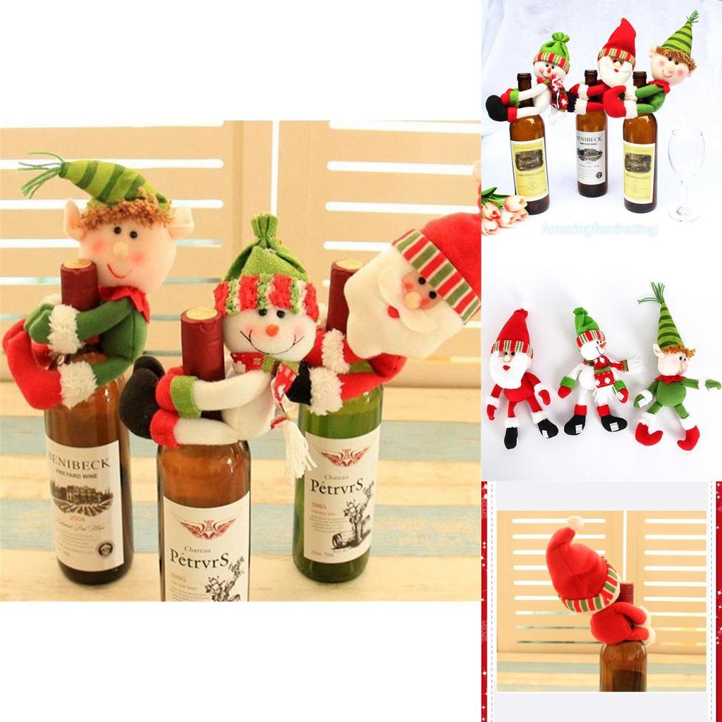 Vielseitige Weihnachts-Flaschenüberzüge mit Santa-, Schneemann- und Elfen-Designs