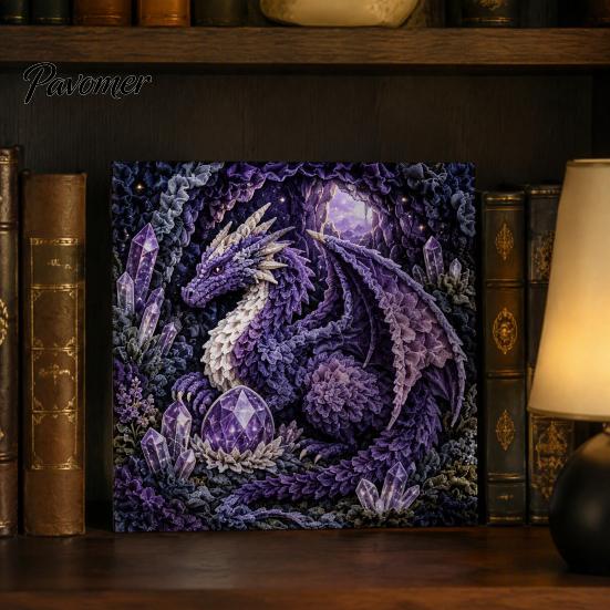 Set Creativo Drago Fantasy Kit Poke Art su Tessuto, Progetto Decorazione Stanza Tema Mitico 3D, Kit Creativo Senza Cuciture per Adulti, Decorazione Casa Fatta a Mano Stress