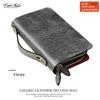 EVERSOUL Lizard Leather Clutch Bag with Large Capacity, Smartphone and Card Slots, Unisex, Black