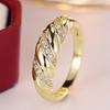 Huitan Gold Color Women Ring Twist Design Inlaid Bright Cubic Zirconia Fashion Accessories for Party Wedding Luxury Zircon