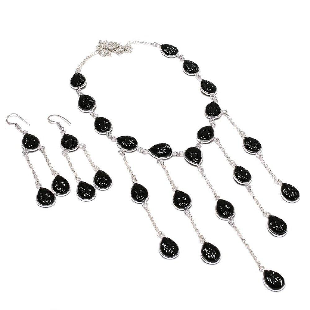 Black Onyx Gemstone Handmade 925 Sterling Silver Jewelry Jewelry Set S8A96
