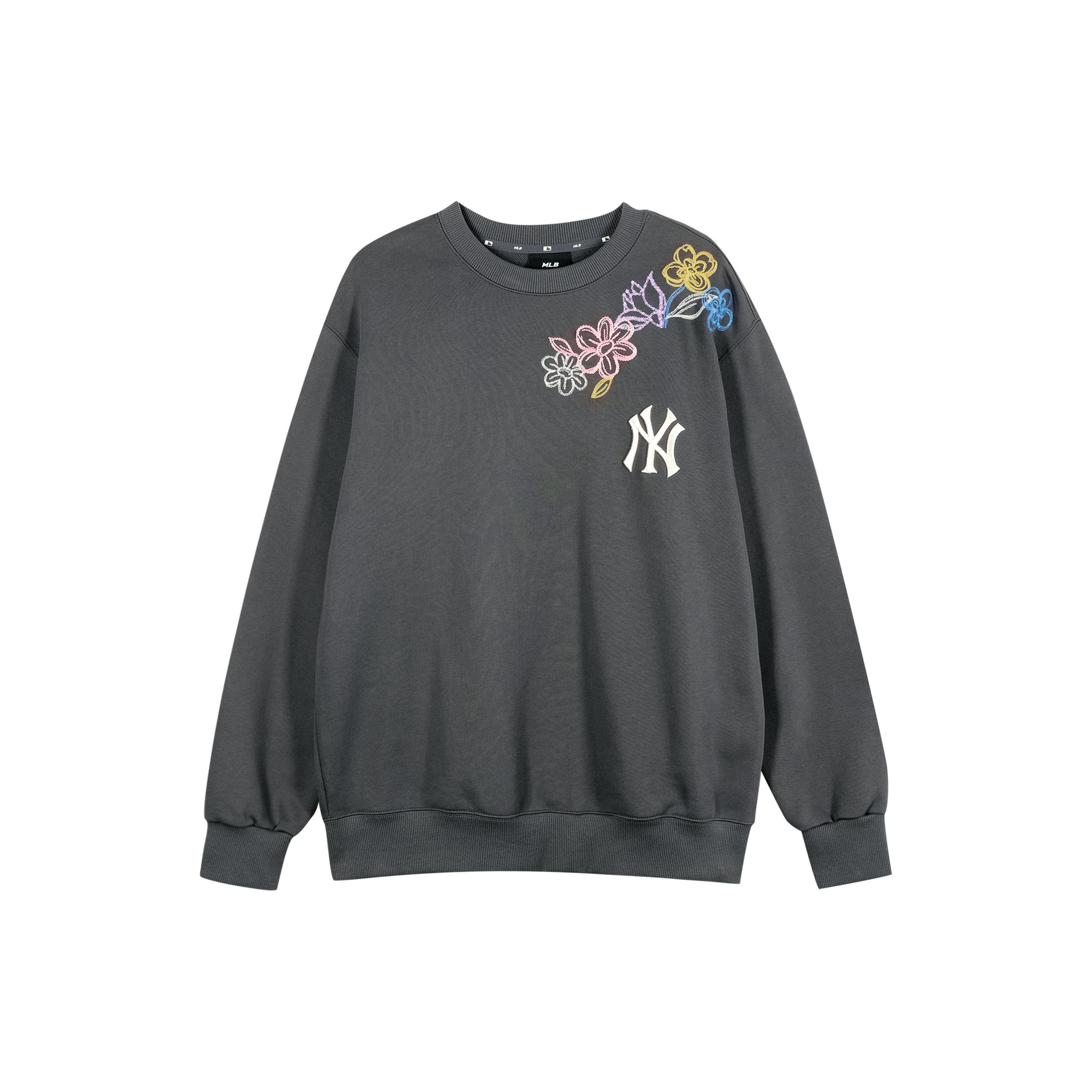 Свитшоты MLB New York Yankees Унисекс Серый Круглый вырез Средняя Обычная посадка 3AMTG0214-50CGS S