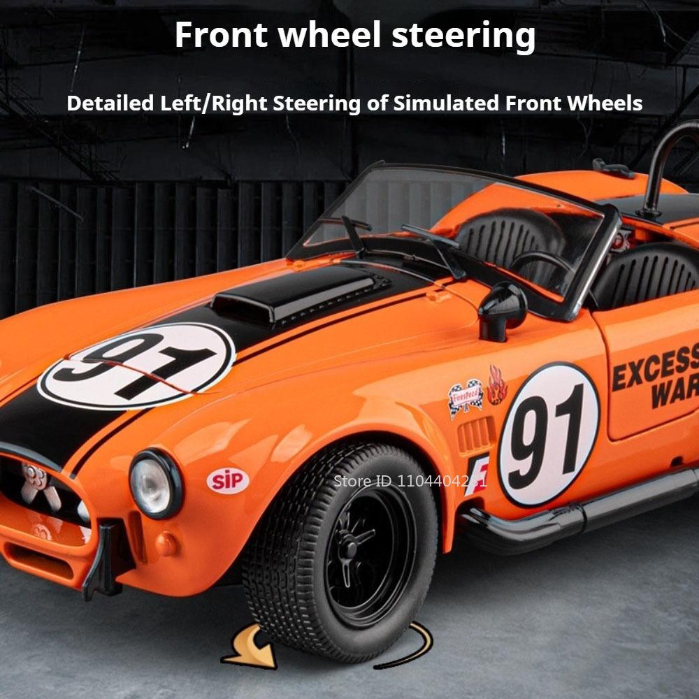 1:22 Shelby Cobra RWB 993 Miniature Toys Alloy Diecast Model Car Doors Opened Sound Light Pull Back Sportscar Exquisite Ornament