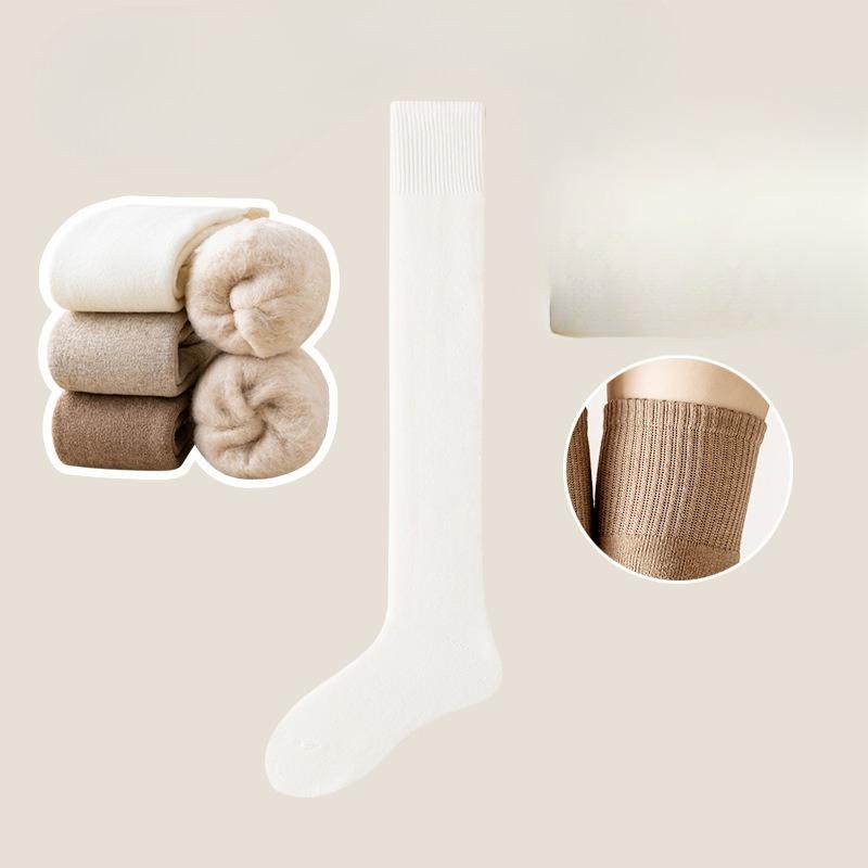 Knee-high Socks for Women, Thickened and Fleece Warm Cashmere Socks, Breathable and Sweat-absorbent High-top Thigh Loop Socks