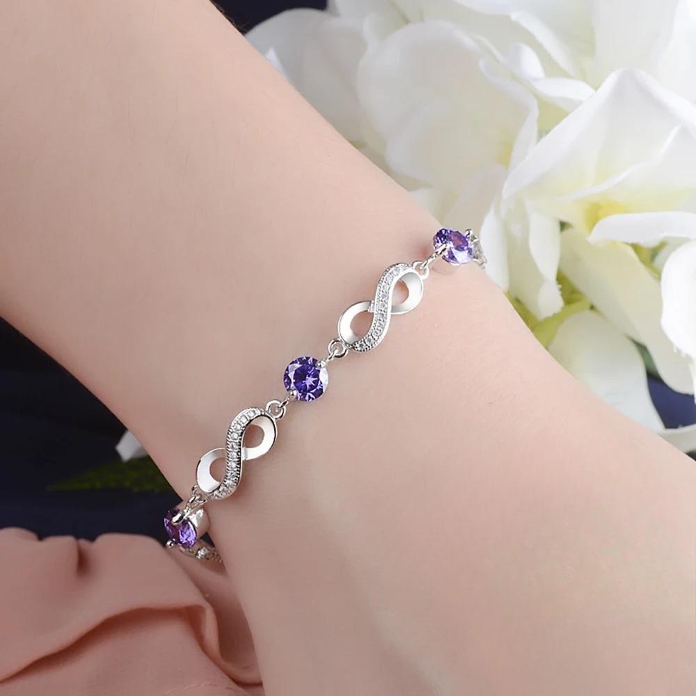 

Бесконечная любовь, неограниченное количество звеньев цепи, регулируемый женский браслет, роскошные серебряные украшения