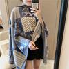 Classic Fashion Letter Thousand Birds Grid Imitation Cashmere Scarf Women's Winter Thickened Double Sided Air Conditioning Shawl Scarf Women's