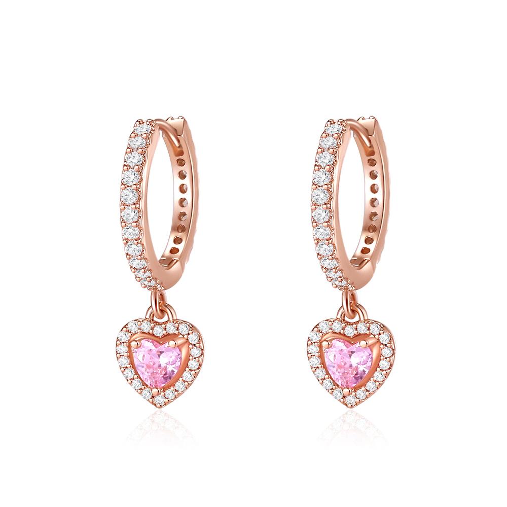Sell 925 silver fashionable sparkling Heart shaped bracelet ring earrings women s New Year Christmas charm jewelry