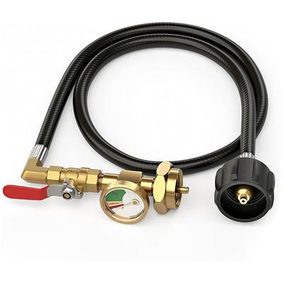 Universals Propane Refill Connector With 3FT Hose for Seamlessly Gas Cylinder Refilling and Grill Stove Tanks