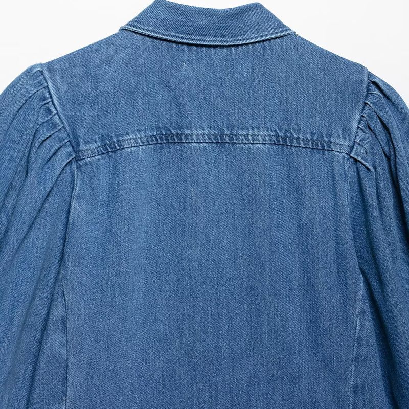 Kaslead New Arrival Women's Fashion Style Fashion Short Sleeve Denim Shirt Pants 5216053 6840055