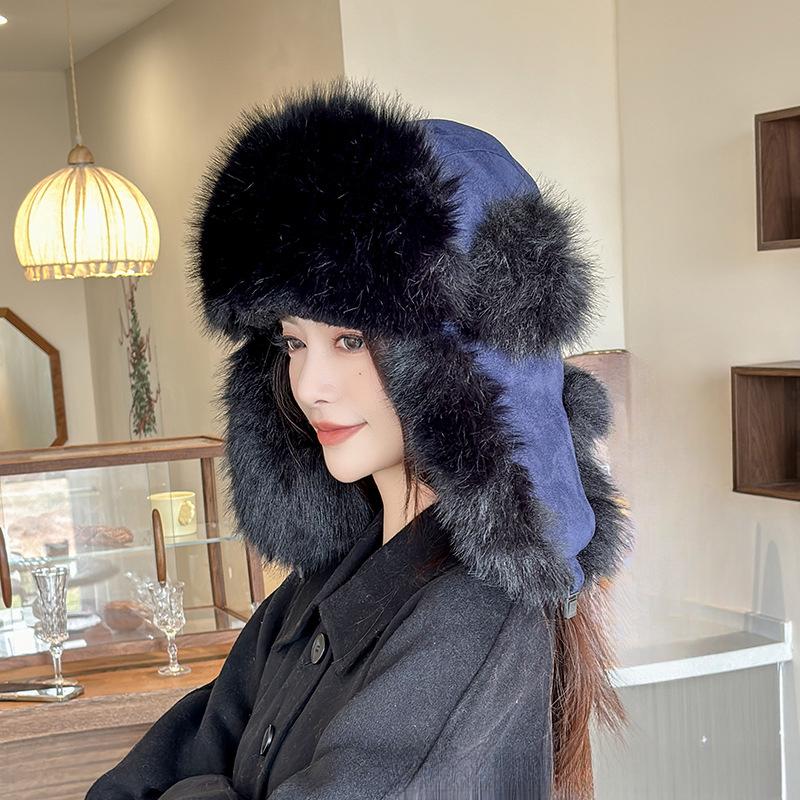 New Autumn and Winter Men's Lei Feng Hat Thickened Cold-proof Plush Warm Ear Protection Plus Velvet Outdoor Travel Women's Hat