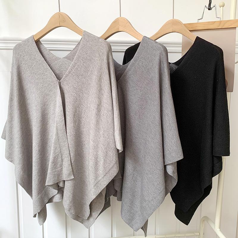Women’s Lightweight Knit Cape Shawl – Long Sun Protection Summer Cover Up Cardigan