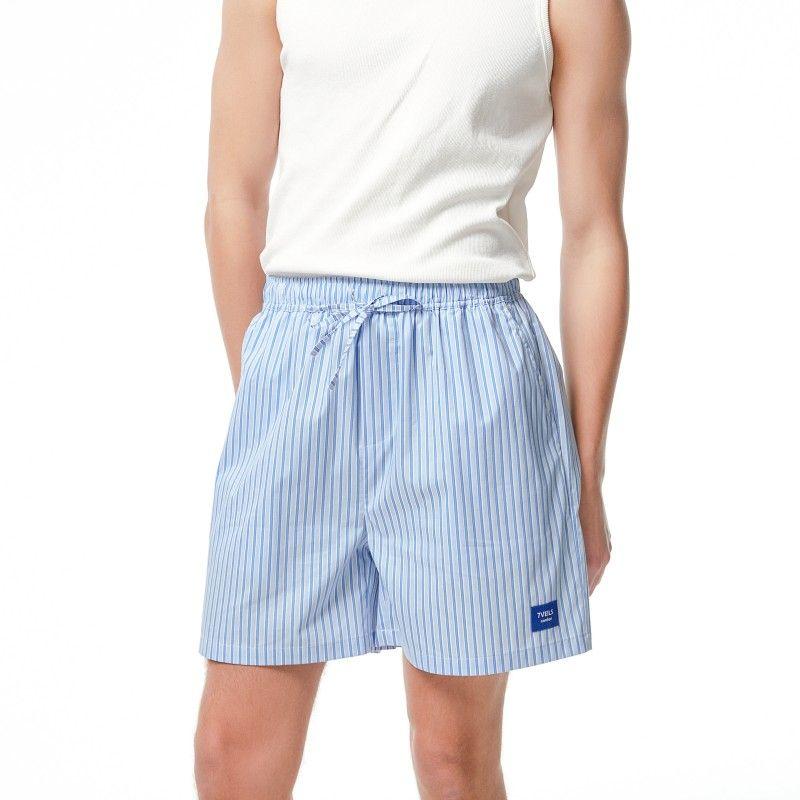 Contrast Color Design Pure Cotton Stripe Summer Men's Shorts Pajama Pants Home Pants Loose Thin Air Conditioning Pants Arro Pants