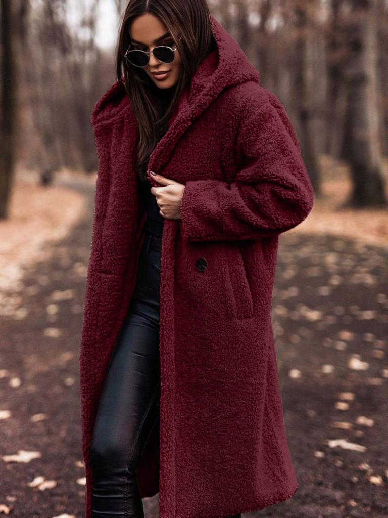 New Arrival Autumn Winter Long Sleeve Wool Blend Coat for Women