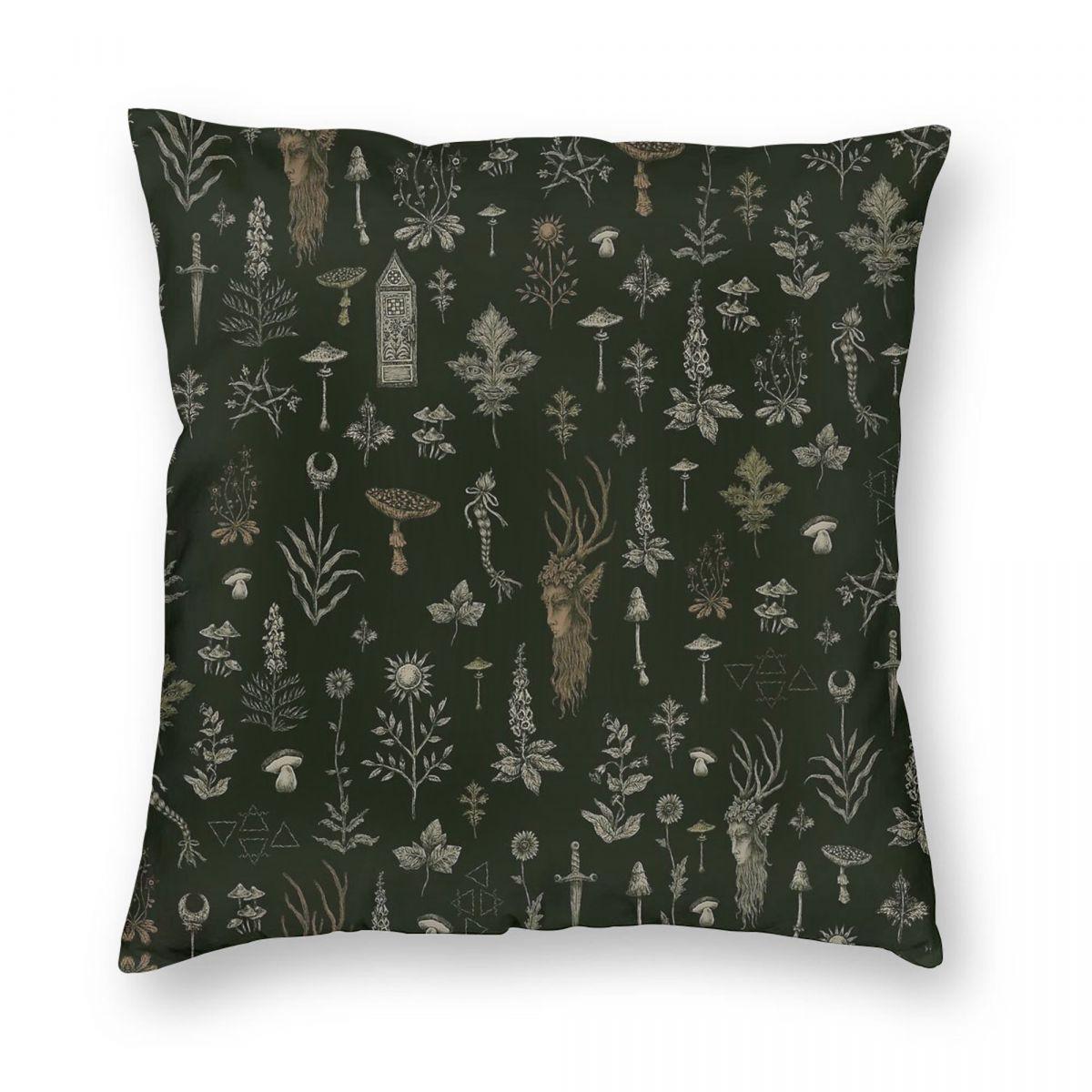 Forest And Field Guardian Square Pillowcase Polyester Linen Velvet Printed Zip Decorative Pillow Case Car Cushion Cover 30x30cm