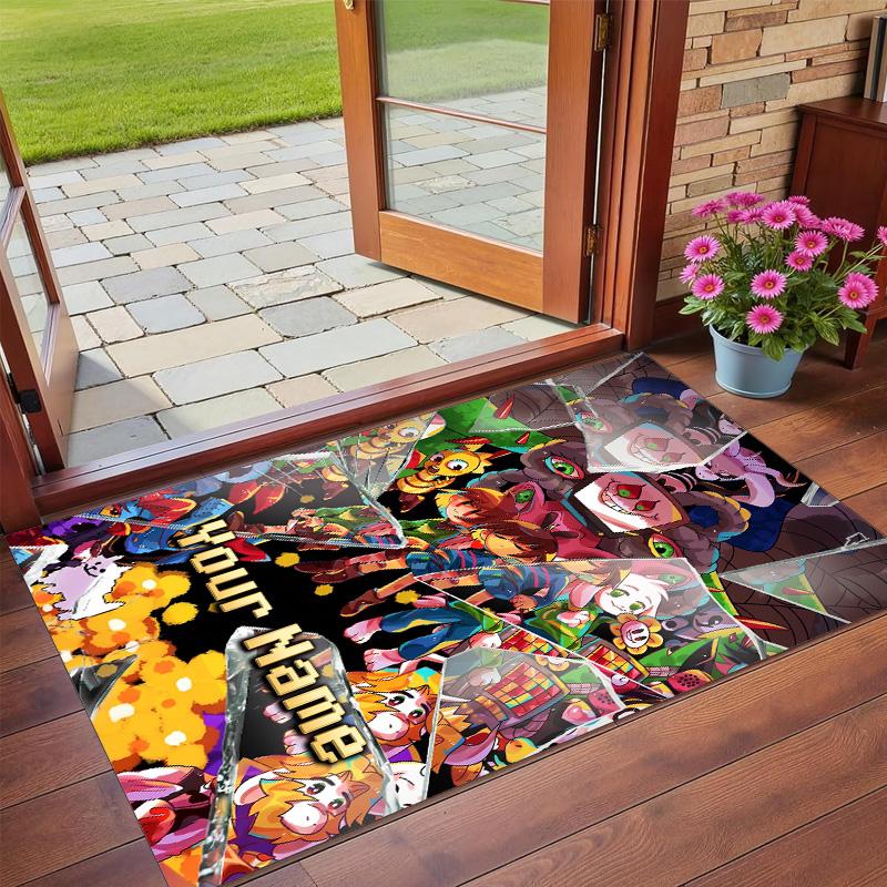 Crystal Velvet Rug Custom Name Text, Soft Non Slip Floor Mat Home DecorUndertale