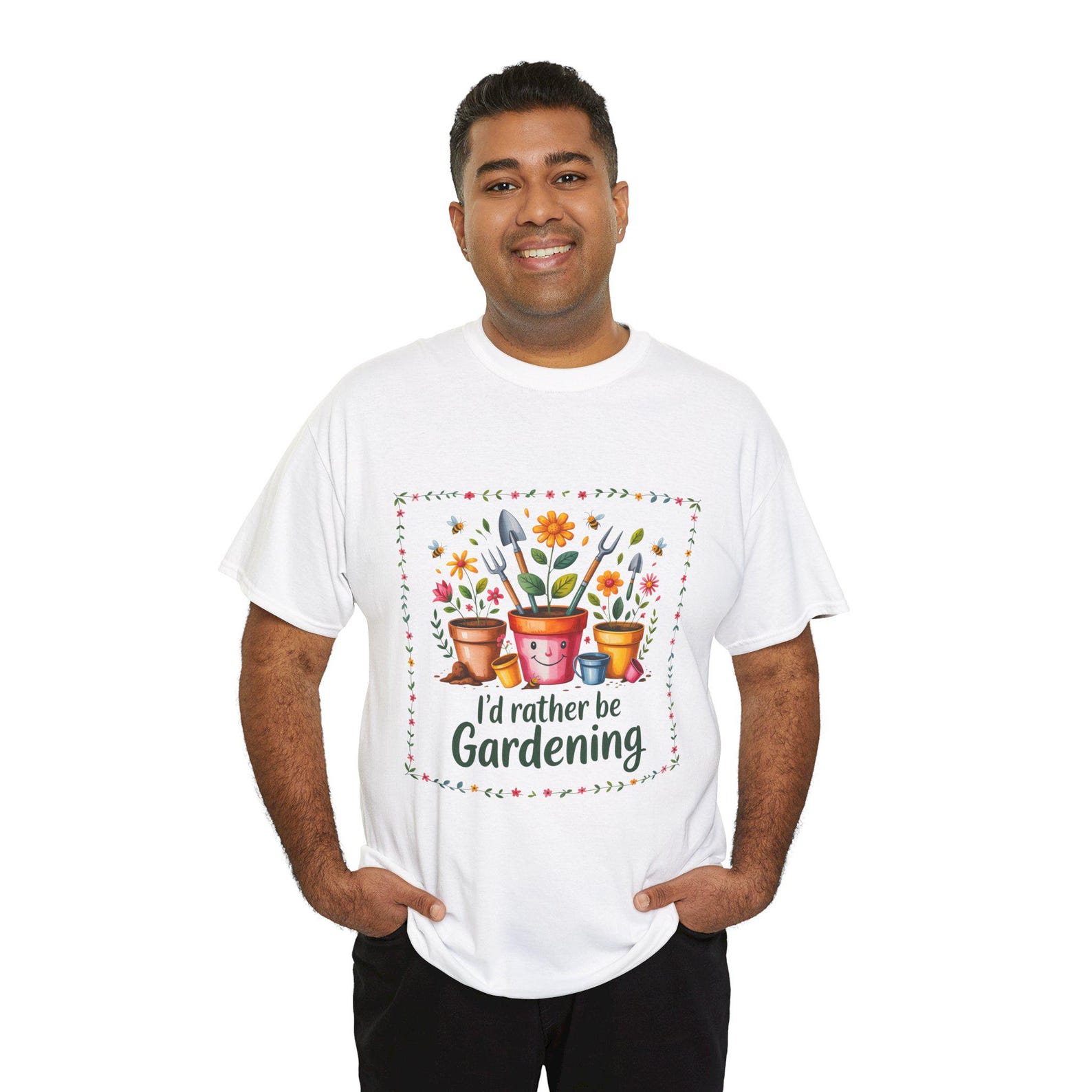 Gardening Tee: Eco-Friendly Cotton Shirt for Plant Lovers M