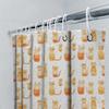 Cat-themed shower curtain decor with watercolor design for bathroom accessories