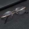 Rimless Reading Glasses Multi Functional Eyeglasses HD Anti Blue Light Anti Fatigue Reading Glasses for The Elderly 0~+400