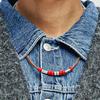 KND Leather & Turquoise Beads Necklace Brown