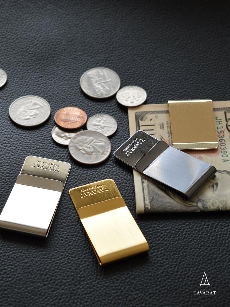 TAVARAT Money Made in Brass with Satin Finish Men's Clip, Japan, (Black Oxidized)