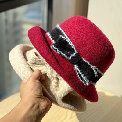 Chapeau de pêcheur haut de gamme pour femme, chapeau cloche tendance automne et hiver amincissant le visage, chapeau en feutre tendance fille étrangère