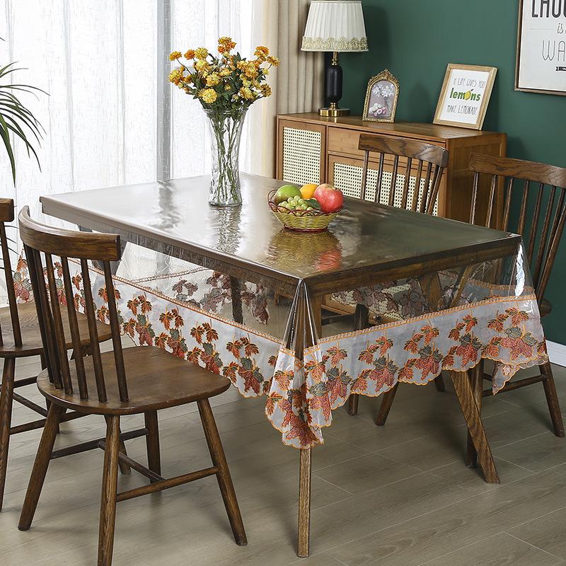 High-End PVC Tablecloth: Waterproof, Oil-Proof, Non-Slip, Wear-Resistant for Dining and Coffee Tables