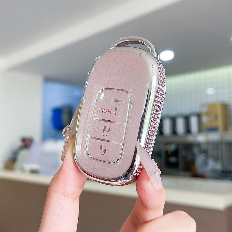 Premium Women's Car Key Case for Honda Accord, Civic, CR-V, Fit, Odyssey, Vezel, Lingpai, and XR-V
