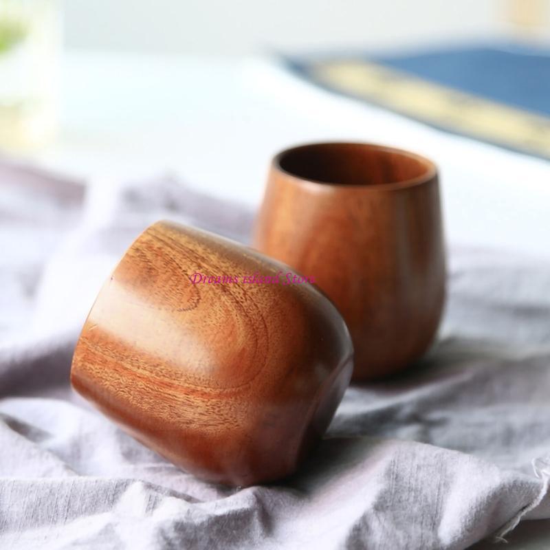 Tea Cup Wooden Tea Cups Coffee Mug Wine Mug for Drinking Tea Coffee Wine Beer HX6C