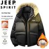 JEEP SPIRIT Men's Winter Padded Jacket with Detachable Fur Hood