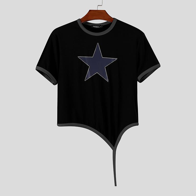 

Summer Women Short Sleeve Print Slim Short Cropped T-shirts M