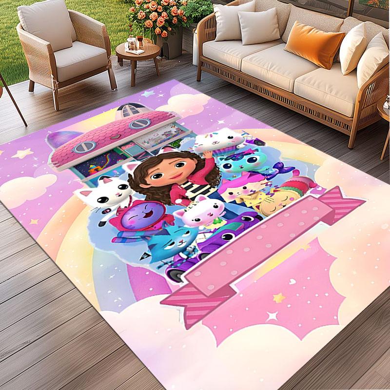 Gabby's Dollhouse Print Rug, Washable Floor Carpet, For Entryway Dorm Laundry Room Office Study, Home Decor Birthday Christmas Gift