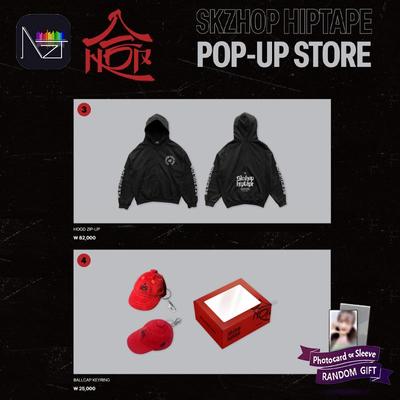 Stray Kids SKZHOP HIPTAPE POP-UP-STORE (3.Kapuze mit Reißverschluss 4.Ballcap-Schlüsselring)