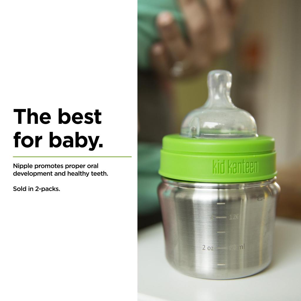 Klean Kanteen Fast Flow Baby Bottle 3 Holes Nipple, 19322045000003, Clear,
