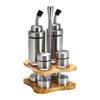 ZLIII Stainless Steel & Glass Seasoning Set with Solid Wood Base