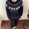 American Retro CleanFit Fair Isle Knit Sweater Unisex Loose Fit Casual Winter Top