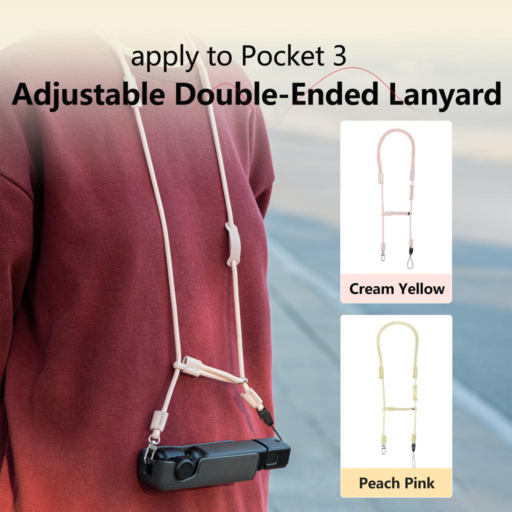 STARTRC For DJI Osmo Pocket 3 Sports Camera Double Ended Lanyard 66 - 136cm Adjustable Neck Strap