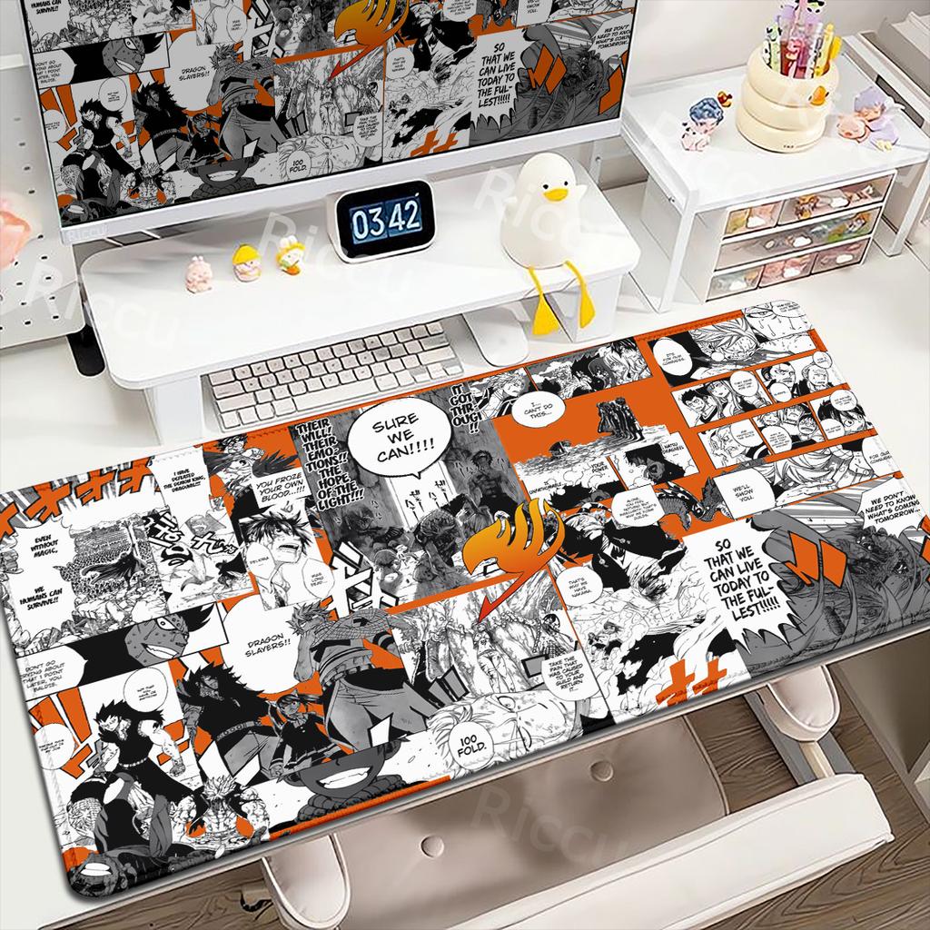 900x400mm Anime Fairy Tail Mouse Pad HD Printing Computer Gamer Locking Edge Mouse Mat Keyboard Non-slip Deskmats PC Accessories