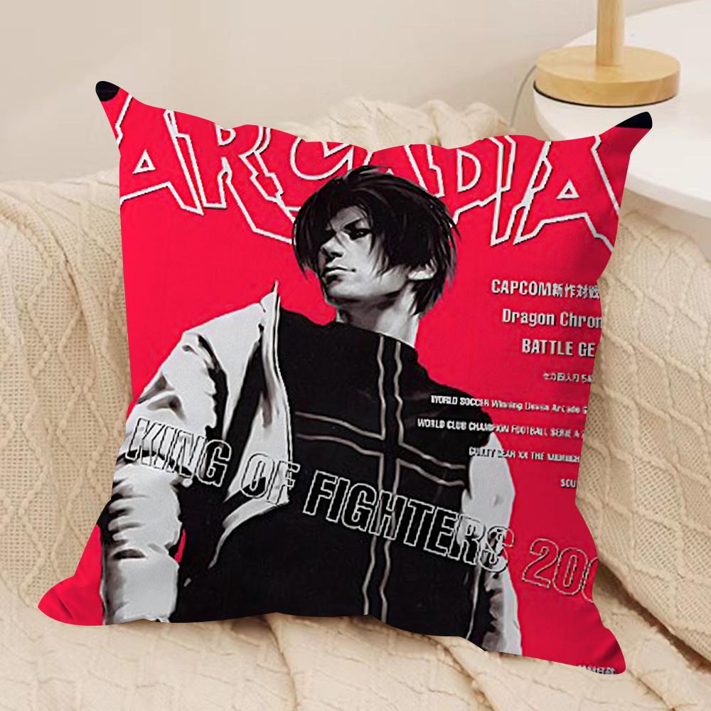 K-KOF TheKing of F-Fighter Cushion Cover Silky Short Plush Double-Sided Printed Pillow Case for Sofa All Seasons Home Decor Gift