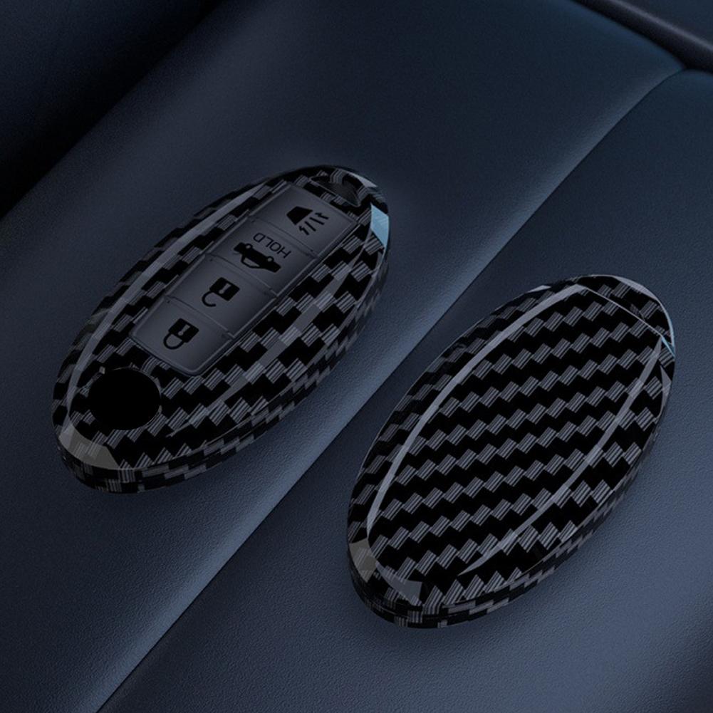 ABS Carbon Fiber Car Key Case Cover For Qashqai X-Trail T32 T31 Juke J10 J11 Kicks Tiida Pathfinder Note Infiniti