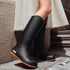 Women's Japanese-Style Non-Slip Waterproof High-Top Rain Boots, Fashionable, Wear-Resistant, Soft-Soled, Ideal for Outdoors and Kitchen.