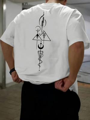 Unique Geometric Print 100 Cotton Men Woment Tshirt Summer Autumn Daily Outdoor Sports Party Casual Loose Street Short Sleeve