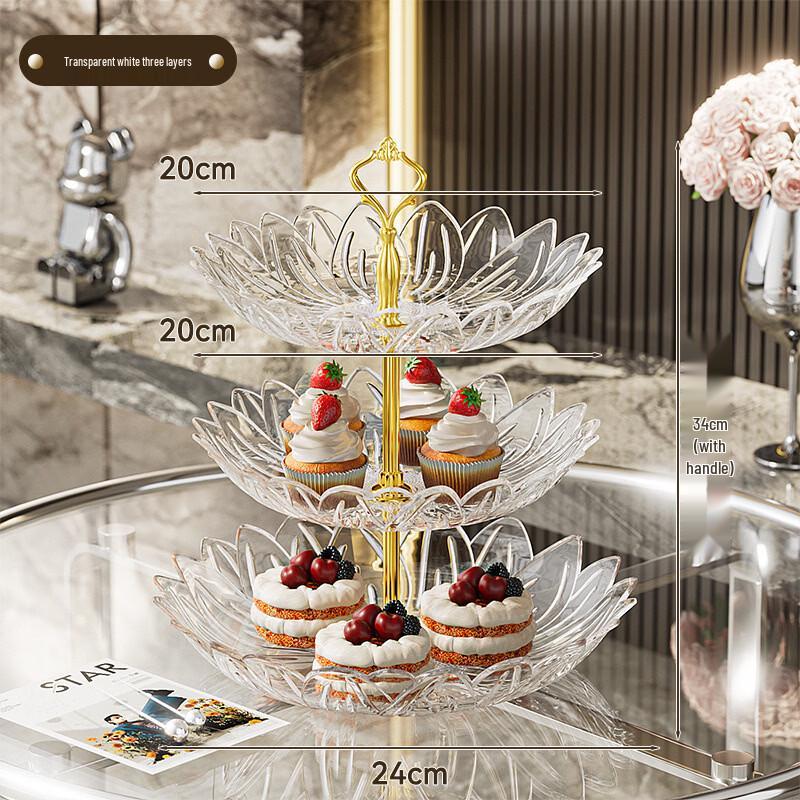 Minimalist 3-Tier Petal Snack and Fruit Plate
