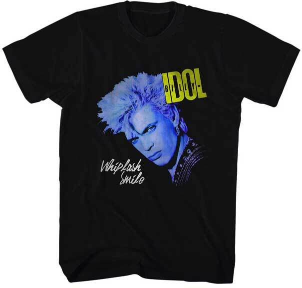 Billy Idol Whiplash Smile Blue Bust Photo Men T Shirt Punk Rock Music Merch S