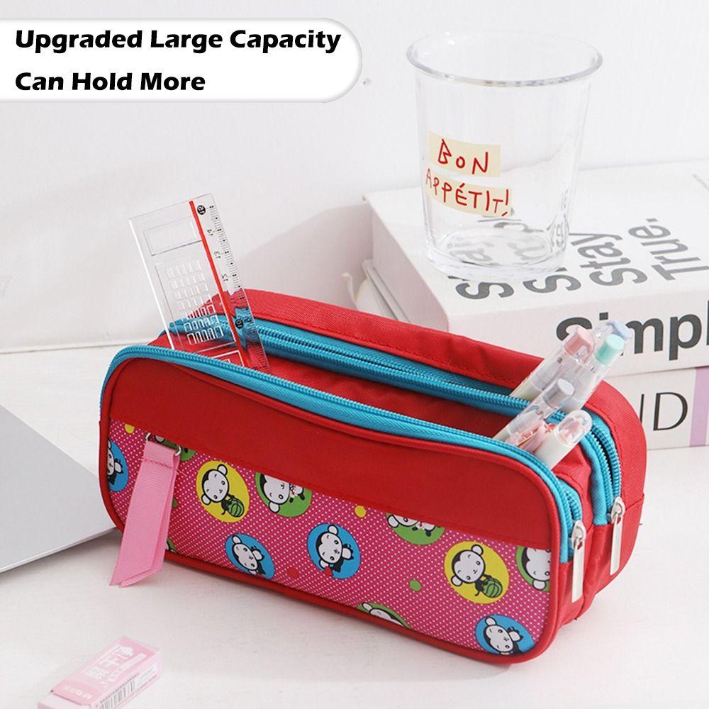 Tragbare Stifttasche Doppellagiges Mäppchen Trendige Stiftebox für Schüler