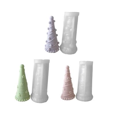 Tree Shaped Silicone Candle Mold Christmas Tree Resin Mold 3D Ornament Mould Handmade-Soap Epoxy Molds Home Decor